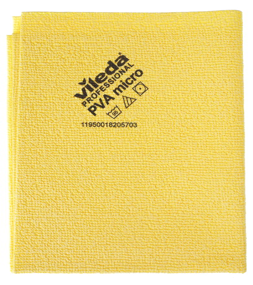 Ścierka Vileda PVAmicro 38x35cm ŻÓŁTY PVAmicro to uniwersalna ściereczka z mikrowłókien PVA fabrycznie impregnowanych. Charakteryzuje się wysoką wydajnością czyszczenia. Ściereczka jest bardzo trwała, może być wielokrotnie prana. Doskonale nadaje się do czyszczenia wszystkich rodzajów twar...