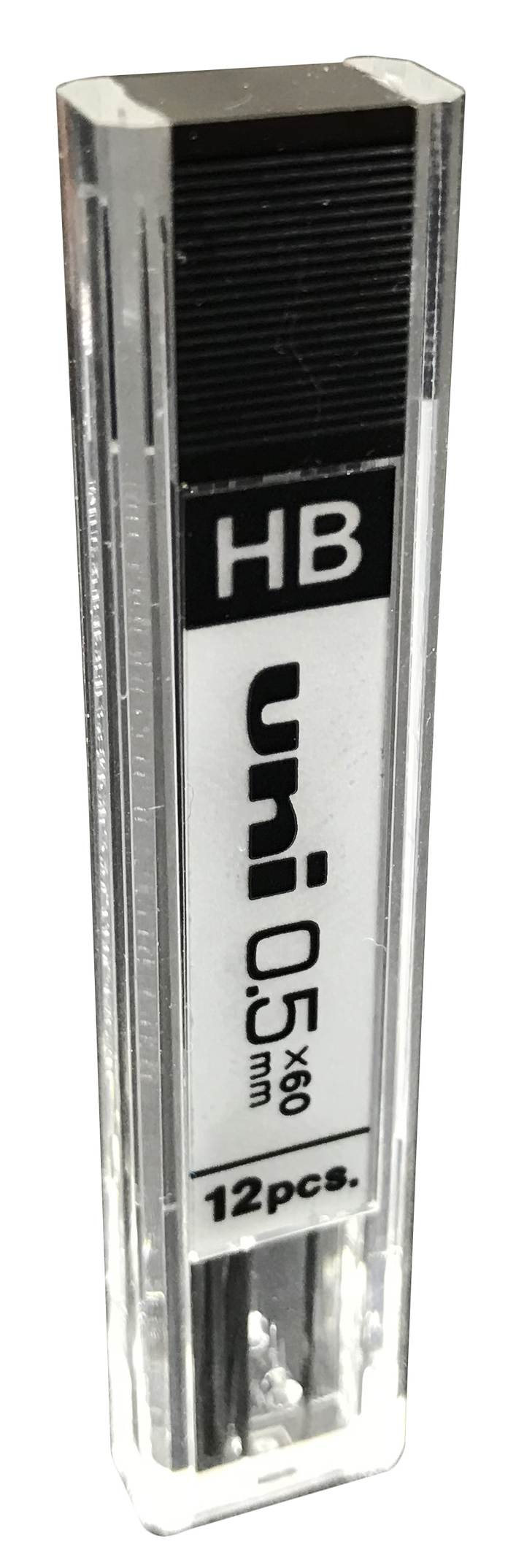 Grafity do ołówka automatycznego Uni 0,5mm x 60mm twardość HB, opakowanie 12 sztuk