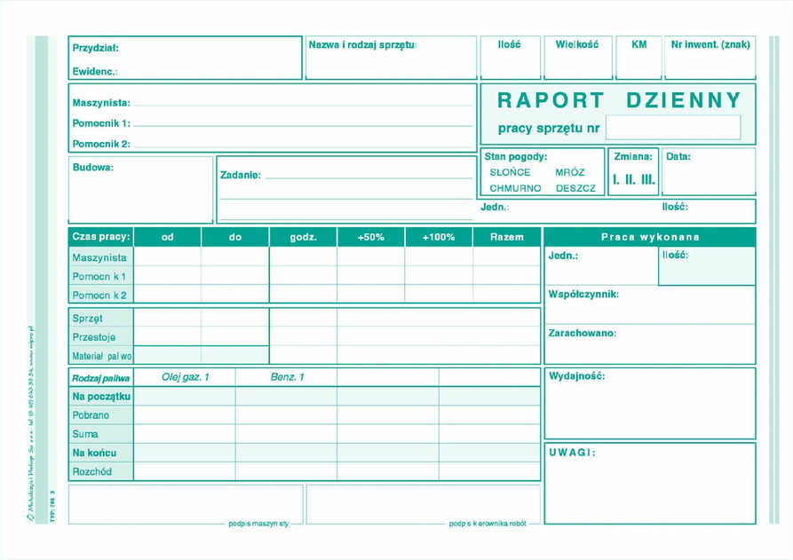 Druki akcydensowe przeznaczone do wypełniania, wykorzystywane w czynnościach urzędowych, handlowych. Niezbędne w funkcjonowaniu firm, urzędów i innych jednostek zgodnie z obowiązującymi normami prawnymi.