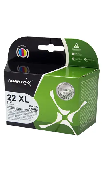 Tusz HP 22 XL kolor ASARTOX zamiennik do drukarek HP, pojemność 18ml w zielonym opakowaniu.