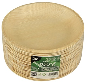 Talerz okrągły z liścia palmowego 18cm, opakowanie 25 sztuk, naturalny kolor