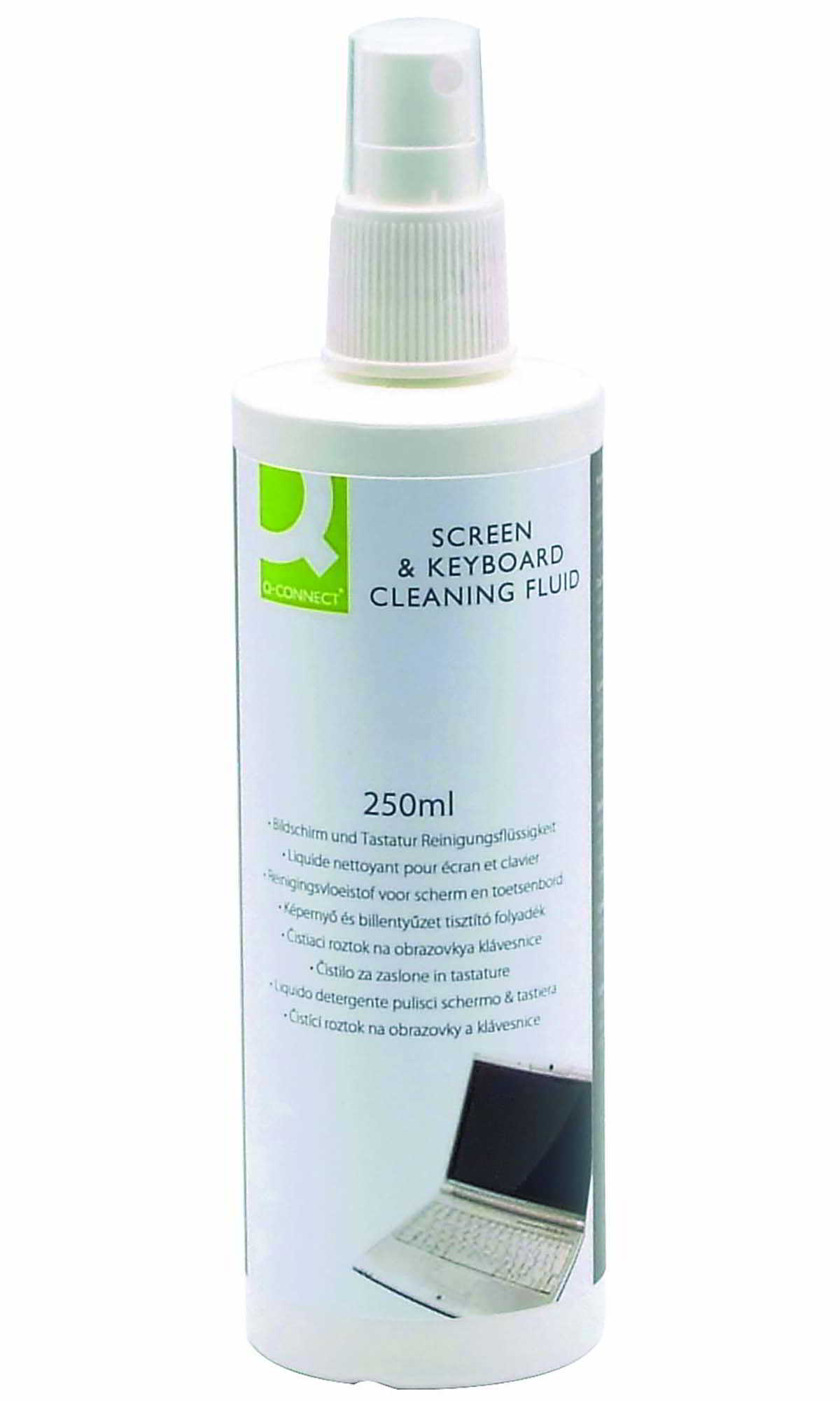 Płyn do czyszczenia monitorów i klawiatur Q-Connect 250ml w sprayu
