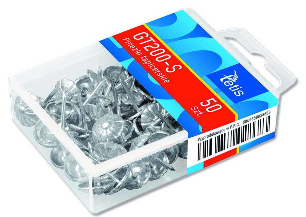 Wykonane ze stali nierdzewnej. Posiadają metalowe główki. Opakowanie: pudełko 50 szt.