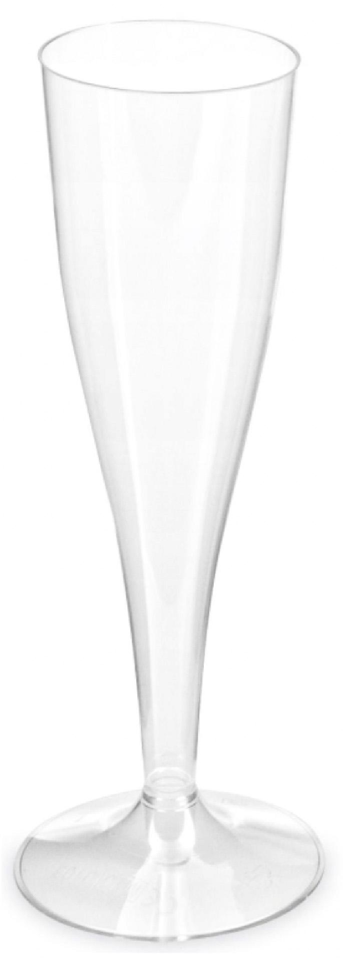 Kieliszek do szampana 100ml z przezroczystego plastiku ze zdejmowaną stópką