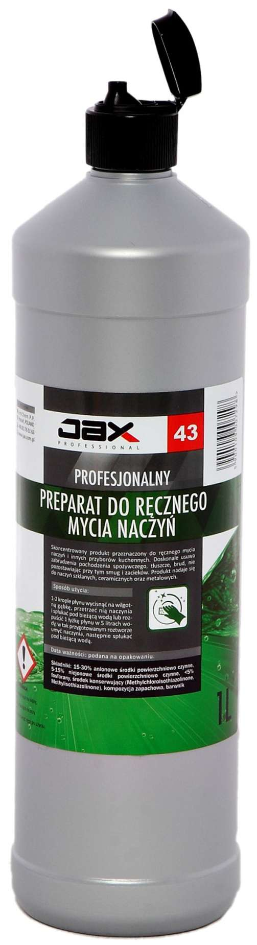 JAX płyn do ręcznego mycia naczyń 1L Professional preparat z zielonym etykietą