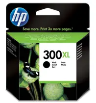 Tusz HP 300 XL czarny w opakowaniu z zieloną i czarną grafiką oraz logiem HP