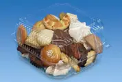 Pojemnik cukierniczy PET K-25 prostokątny przezroczysty z zawiasową przykrywką 700ml.