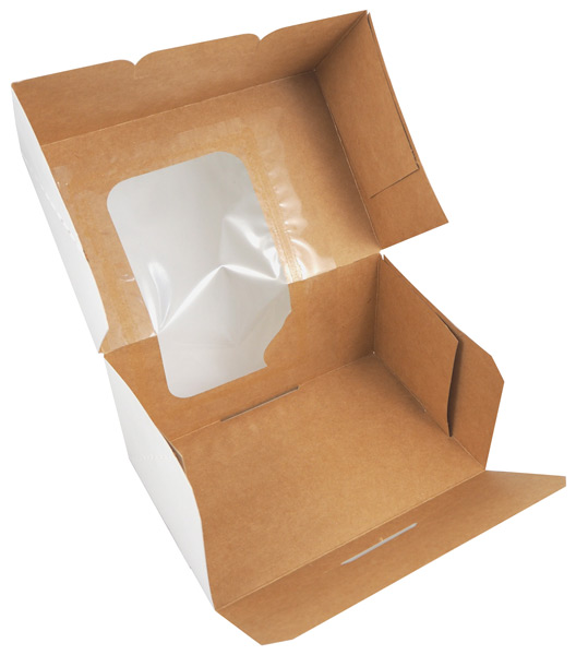 Jednoczęściowe pudełko cukiernicze do pakowania ciast. Wykonane z gładkiego kartonu białego na zewnątrz, a brązowego (kraftowego) wewnątrz pudełka.

     *Wymiary: 16,5x11x8 cm
     *Z okienkiem
     *Opakowanie zapewnia bezpieczny transport wypiek...