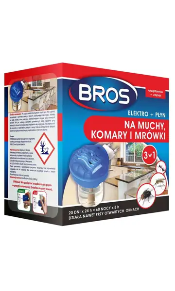 Elektrofumigator z płnym o szerokim spektrum działania, do zwalczania much, komarów i mrówek.
Stopniowo uwalniana substancja czynna chroni pomieszczenia zarówno w dzień, jak i w nocy, a dodatkowo zapobiega wlatywaniu kolejnych owadów. Jest skuteczny r...