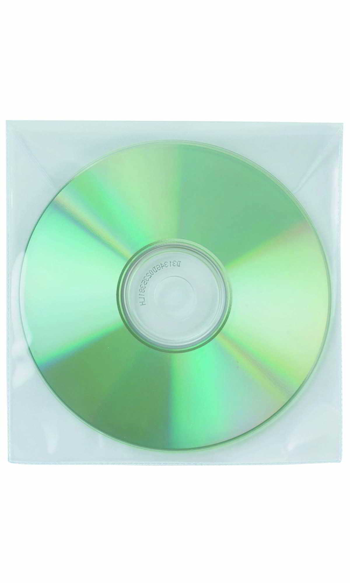 Koperta plastikowa na CD z przezroczystą klapką, zawierająca zielone dysk CD