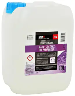 JAX nabłyszczacz do zmywarek 10L w białym kaniscie z niebieskim dozownikiem i etykietą fioletową