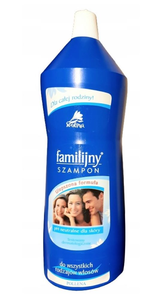 Szampon do włosów Familijny 500ml, niebieska butelka z białą nakrętką, dla całej rodziny