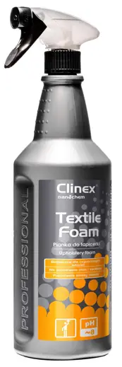 CLINEX Textile Foam pianka do tapicerki 1L w butelce ze sprayem, produkt do czyszczenia tapicerek i mebli