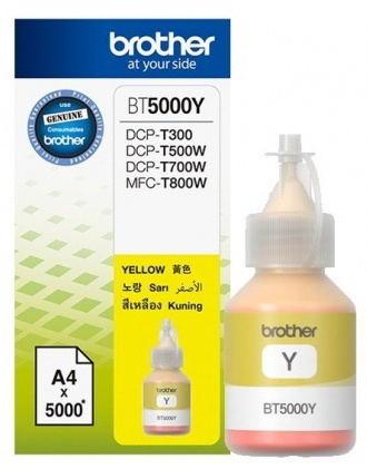 Tusz BROTHER BT5000Y żółty 41,8ml do drukarek serii DCP-T300/T500/T700
