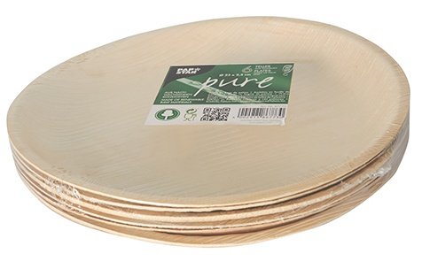 Talerze okrągłe z liścia palmowego 23cm, opakowanie 6 sztuk PURE, biodegradowalne
