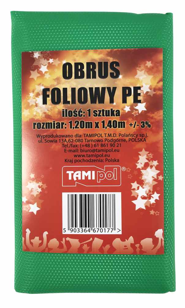 Obrus foliowy 120/140  ZIELONY