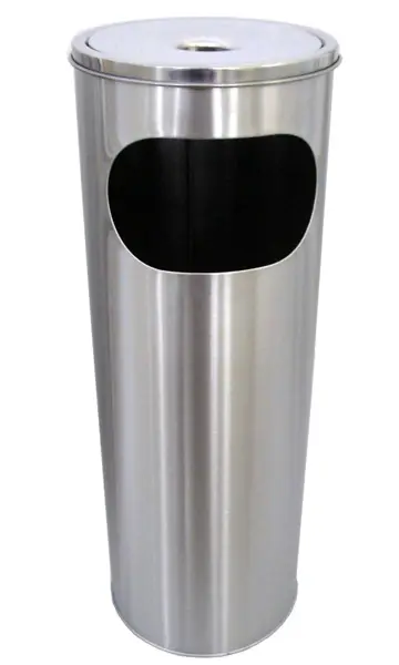 Popielnica stal/chrom DUŻA okrągła 17L-12L/wys.60cm/śred.25cm