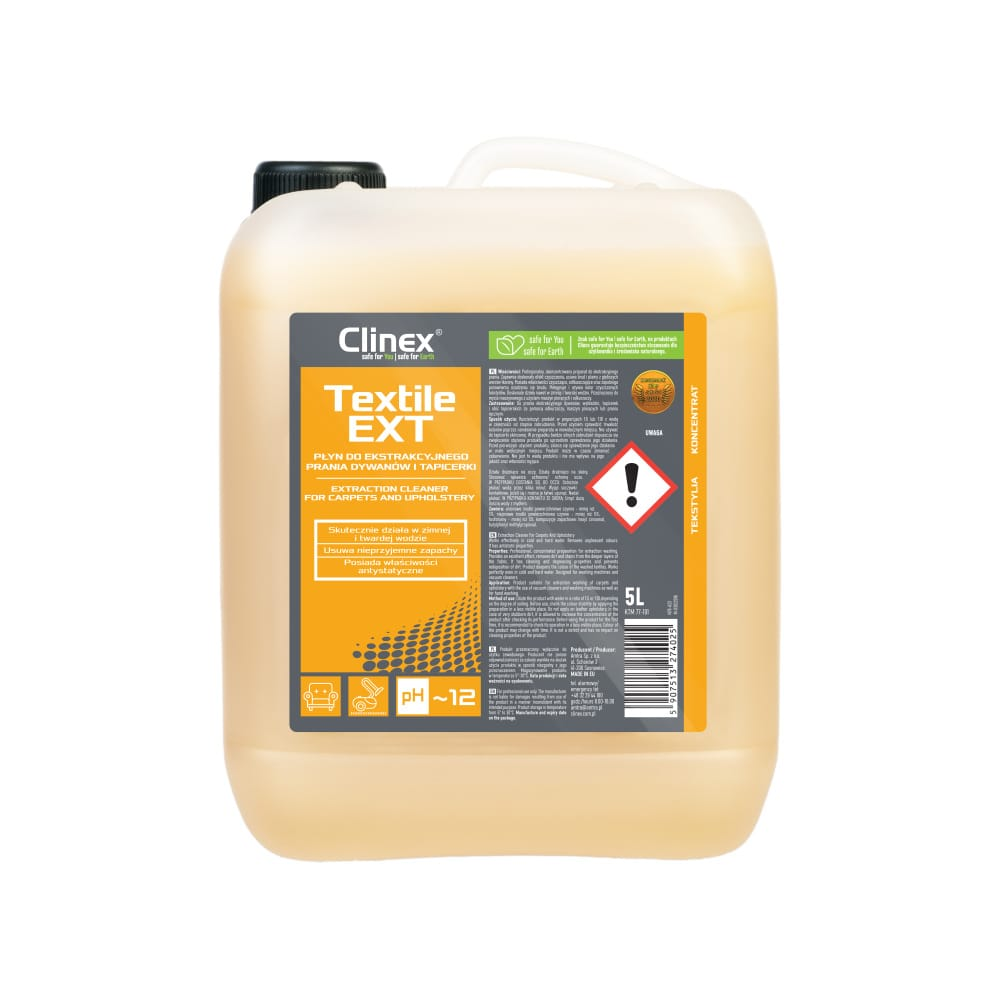 CLINEX Textile EXT płyn do ekstrakcyjnego prania dywanów 5L w zalewie