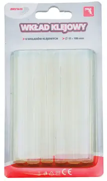 Klej do pistoletu na gorąco 6sztWK11-(1-6)  11mm x 10cm TRANSPARENTNY