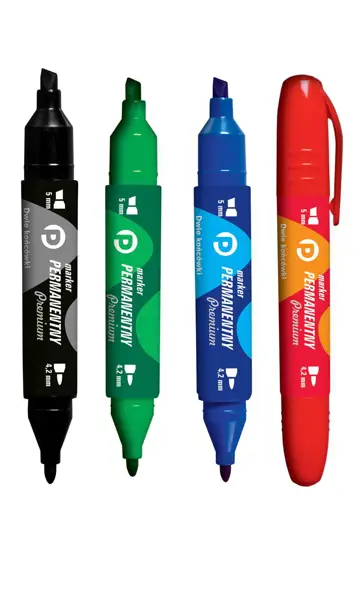 Pisak Marker TETIS 2  końcówkiCZARNY/ZIELONY/NIEBIESKI