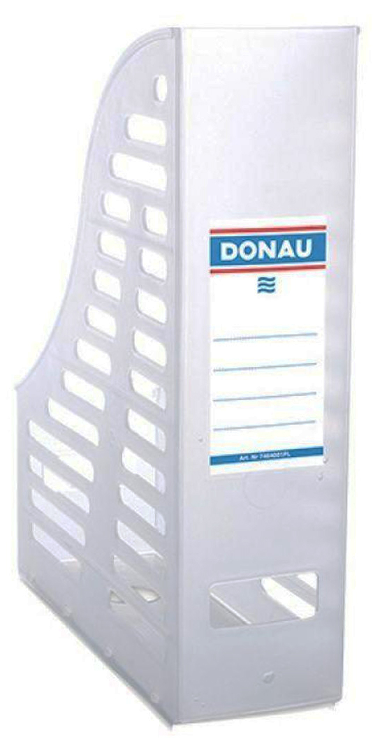 Pudło na dokumenty A4 Donau z ażurowanymi bokami, białe, grzebień 70mm.