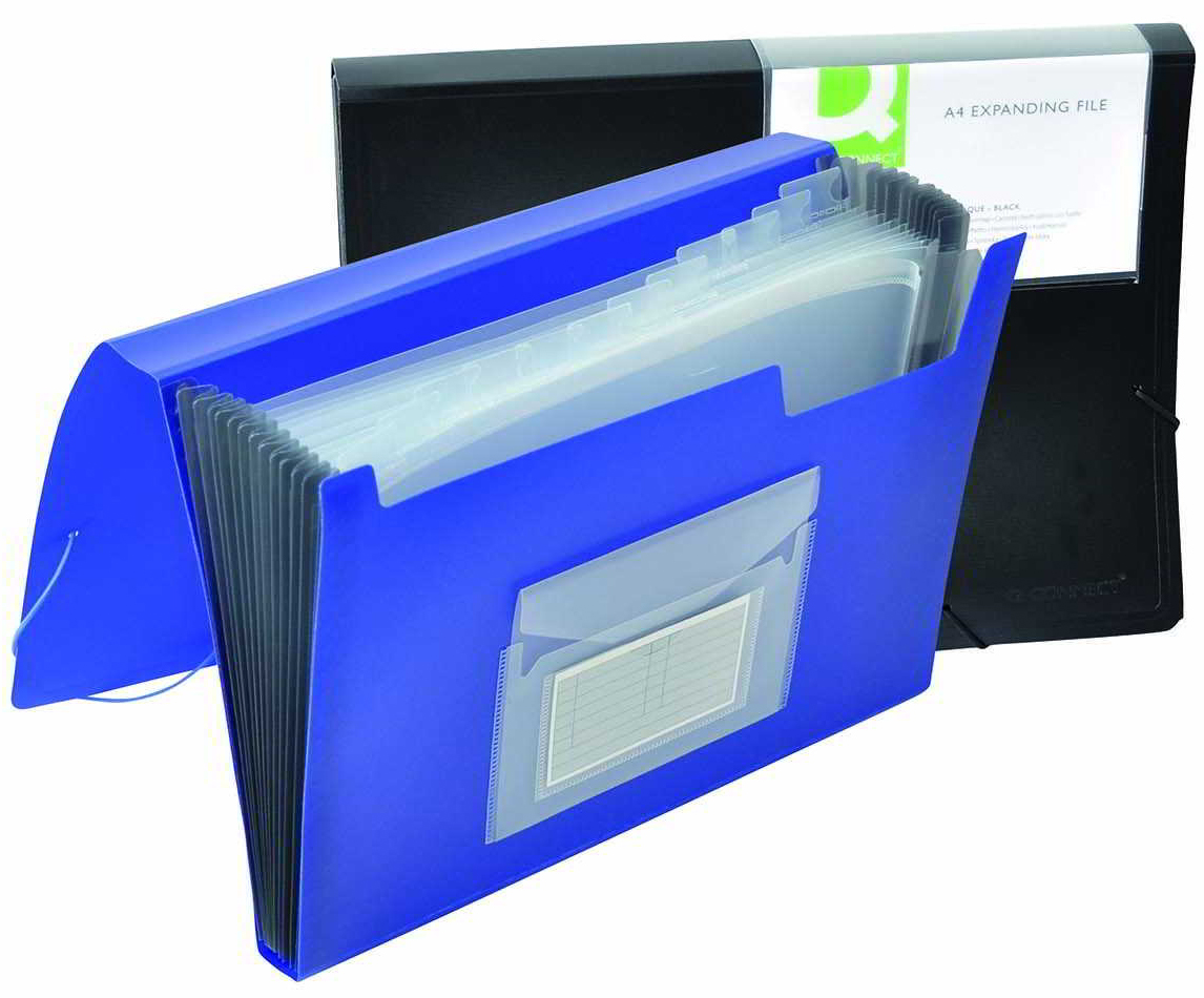 Teczka z 4 kieszeniami, wykonana ze sztywnego i eleganckiego PP, posiada 4 rozsuwane przezroczyste kieszenie.