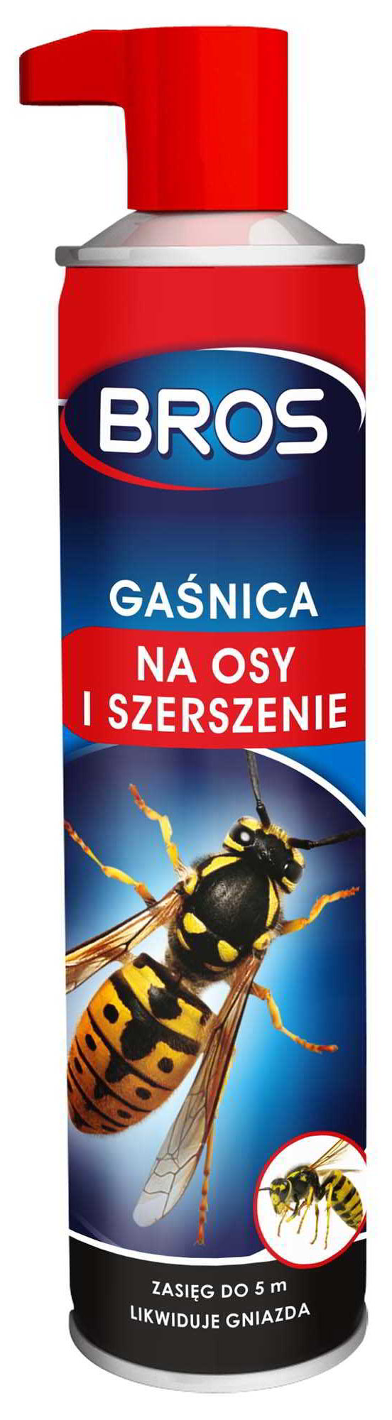 BROS Gaśnica na Osy i Szerszenie 300ml aerozol w opakowaniu ze sprężem, kolor czerwono-niebieski.