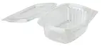 Pojemnik PET owalny 250ml z przezroczystą pokrywką, wymiary 10,6 x 13,3 x 4,3 cm