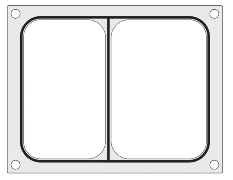 Matryca do zgrzewarki HENDI na tackę dwudzielną aluminiowa 227x178mm