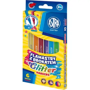 ASTRA flamastry z brokatem 6 kolorów