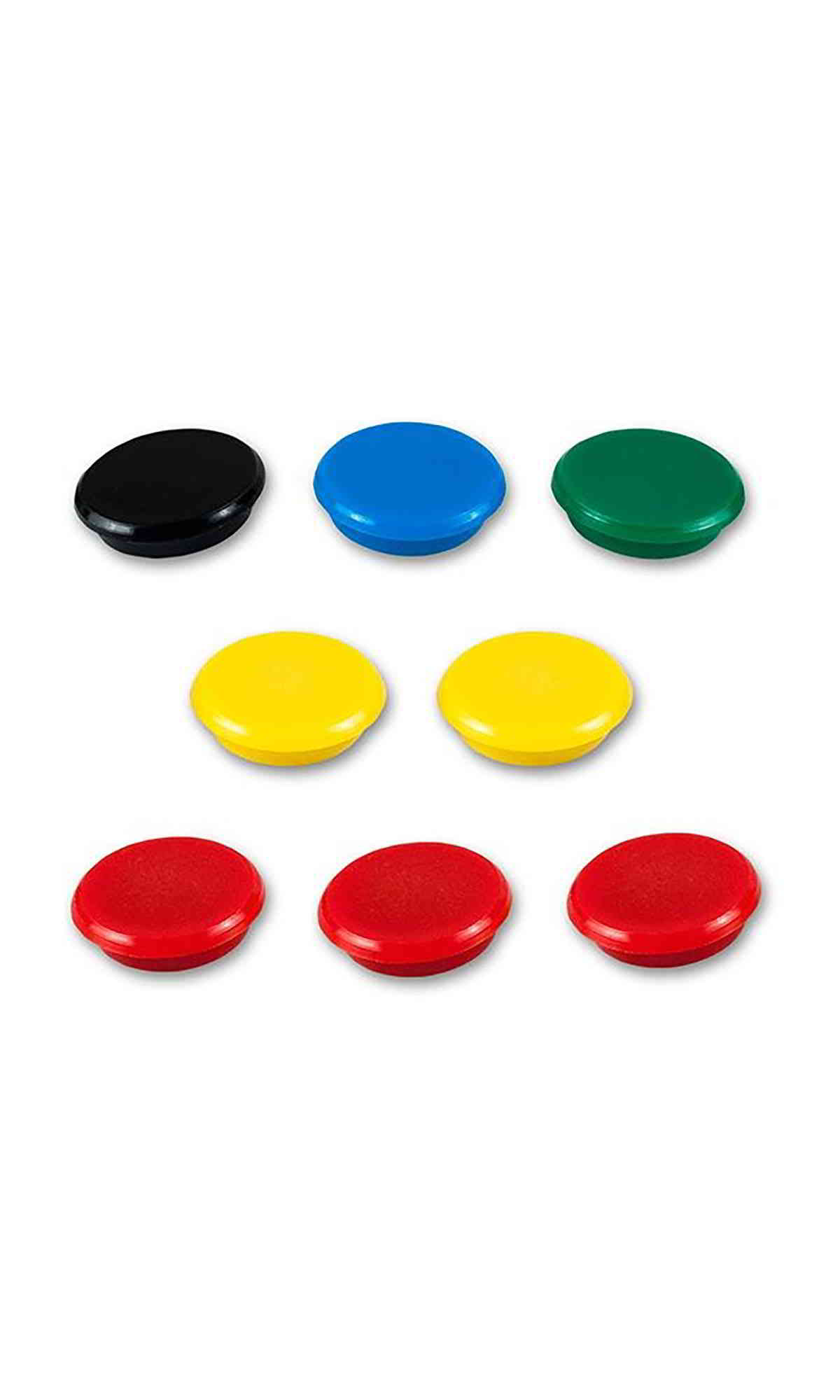 Magnesy do tablic 40mm Tetis w kolorach czarnym, niebieskim, zielonym, żółtym i czerwonym