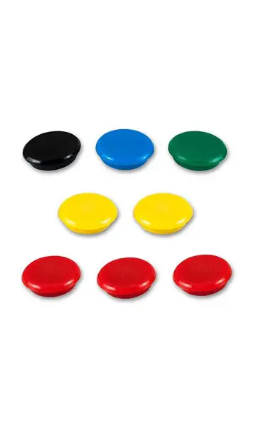 Magnesy do tablic 40mm Tetis w kolorach czarnym, niebieskim, zielonym, żółtym i czerwonym