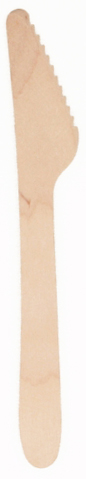 Drewniany nóż do zastaw 16,5cm, naturalny kolor, 25 sztuk w opakowaniu
