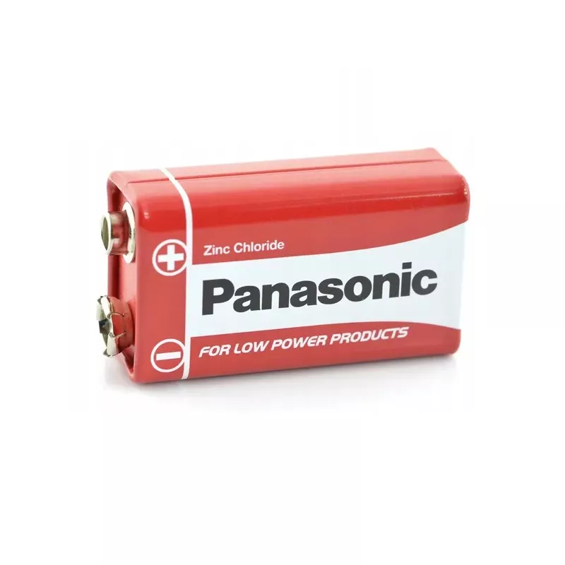 Bateria Panasonic 9V 6F22 cynkowo-chlorkowa, czerwone opakowanie, do urządzeń niskoenergetycznych.