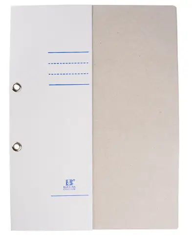 Skoroszyt oczkowy 1/2, wykonany z tektury jednostronnie bielonej i metalowymi oczkami do wpinania, o gramaturze: 250g, w zgrzewce 25 szt. Standardowy skoroszyt do przechowywania większej ilości dokumentów.