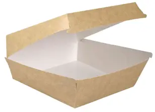 Pudełko papier. Burger zamykane 1 szt12/12/7 cm jasny brąz/ kraft