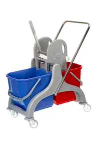Zestaw sprzątający 2x25L wózek z wyciskarką / stelaż plastik ABS