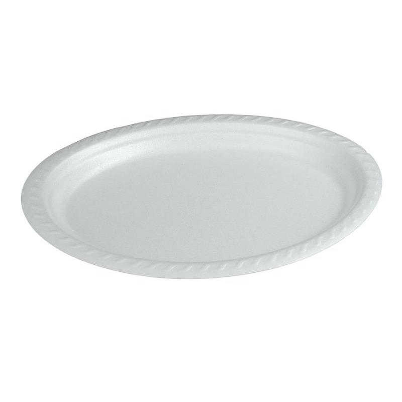 Owalny talerz styropianowy Huhtamaki. Idealny do potraw zimnych jak i gorących. Wymiary: 26,2x19,3cm. Opakowanie zawiera 10szt.