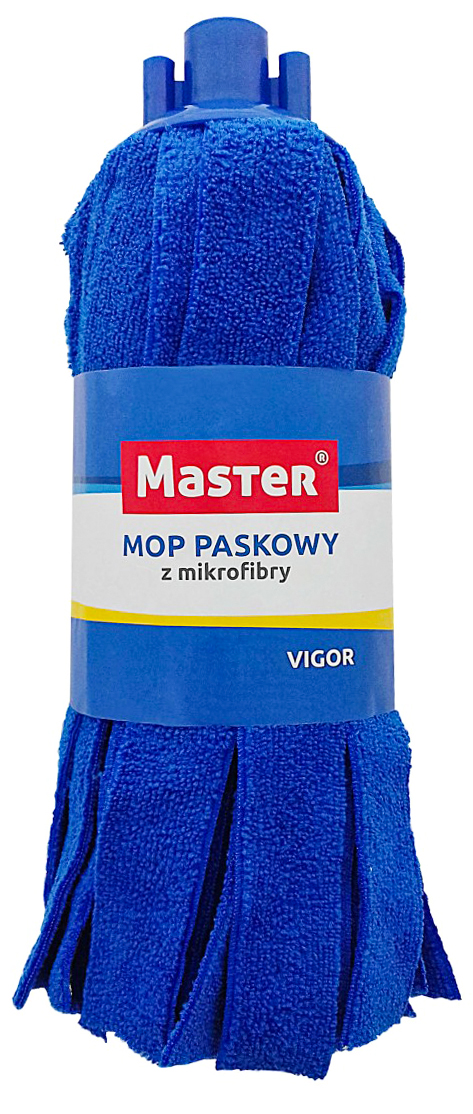Mop Mikrofibra PASKI Mop mikrofibra paski niebieski z plastikowym uchwytem marki Master Vigor