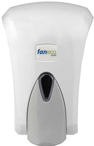 Dozownik mydła, pojemność: 1l. Okienko kontroli poziomu mydła w dozowniku, zamknięcie: kluczyk plastikowy.

   *Materiał: plastik ABS
   *Kolor: biało-szary
   *Pojemność: 1l
   *Kontrola: okienko do kontroli poziomu mydła w dozowniku
   *Zamknię...