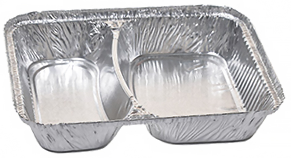 Foremka alu OBIADOWA do zamykania DWUDZIELNA 226X176X38 550/415ml 100szt Foremka aluminiowa dwudzielna do obudowy obiadowej 415ml 100szt opakowanie