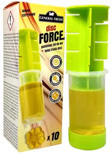 Żel do WC Punktowy Kleks DISC FORCE 60ml CYTRYNA X 10 krążki żelowe General Fresh Żel do WC Disc Force General Fresh cytrynowy 60ml aplikator z 10 żelowymi krążkami punktowymi