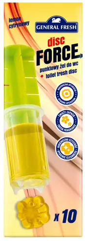 Żel do WC Punktowy Kleks DISC FORCE 60ml CYTRYNA  X 10 krążki żelowe General Fresh