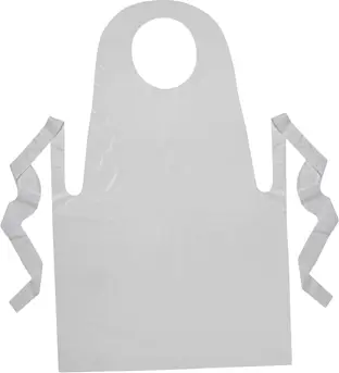 *Biały, ochronny, jednorazowy fartuch foliowy
   *Pozwala utrzymać czystość, chroni przed wodą, płynem i tłuszczem
   *Jest wymagany w zakładach przetwórstwa spożywczego
   *Przeznaczony do kontaktu z żywnością
   *Opakowanie: 50szt
   *Wymiary: 8...