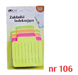 Papierowe zakładki indeksujące, wymiary: 70mm x 70mm. Mix 4 kolorów.