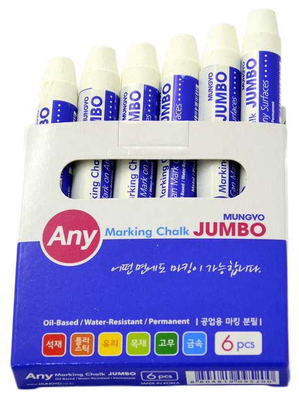 Biała kreda pisząca po każdej nawierzchni i odporna na działanie negatywnych czynników atmosferycznych. Doskonale sprawdzająca się w budownictwie i przemyśle. Opakowanie zawiera: 6 szt.