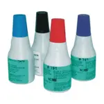 Szybkoschnący tusz na bazie alkoholu, uniwersalny. Na wszystkie powierzchnie gładkie, przeznaczony do stempli ręcznych, metalowych, automatów samotuszących. Pojemność: 25ml.  Dostępny w kolorach: niebieski, zielony, czerwony, czarny.

