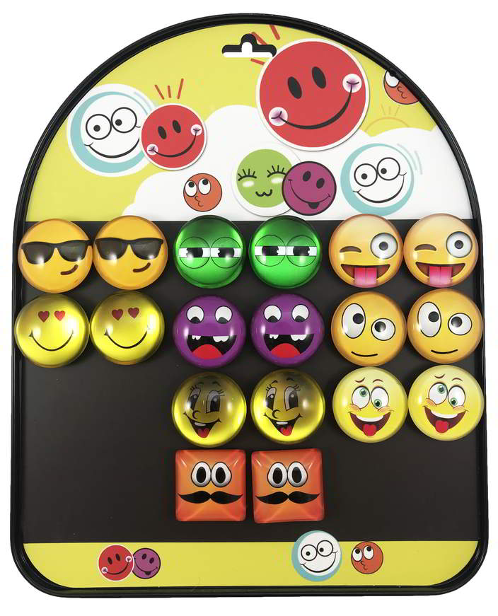 Magnesy Emotikony Magnesy emotikony zestaw wielu kolorowych buźek z różnymi wyrazami twarzy do lodówki