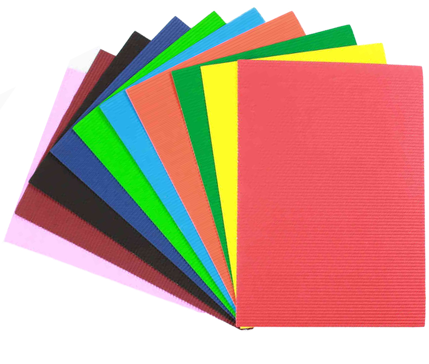 Kolorowa tektura falista w formacie: A4. Ilość arkuszy: 10 szt. Gramatura: 160gr.