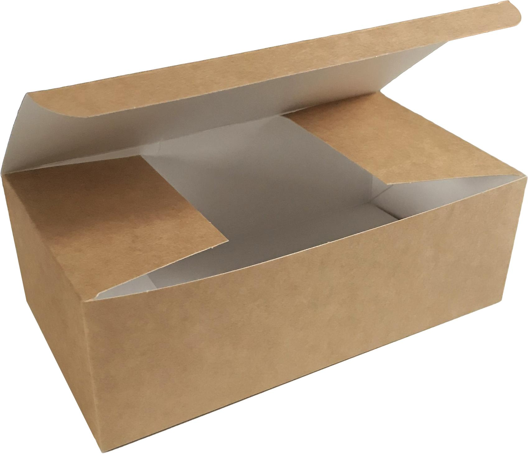Pudełko papierowe na wynos zamykane kraft 12x22x7,5 cm do potraw
